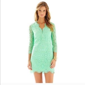 Lily Pulitzer green lace long sleeve dress